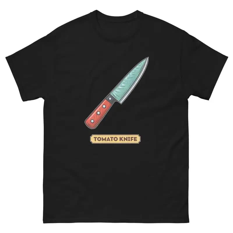 Maglietta per utensili culinari da cucina con coltello per pomodoro