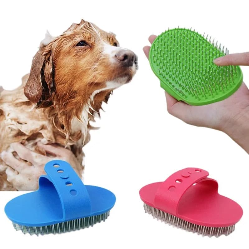 Vendita calda Pet Dog Cat Spazzola da bagno Pettine Guanto di gomma Capelli Pelliccia Toelettatura Massaggiamento Forniture per doccia per animali domestici