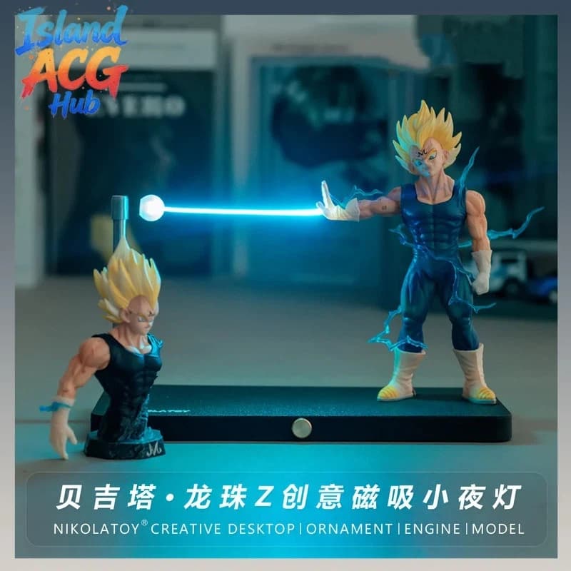 Dragon Ball Vegeta Super Saiyan Magnetic Night Light Anime Figure Desk Decor Kamehameha LED Lamp Creative Gift Ornament
