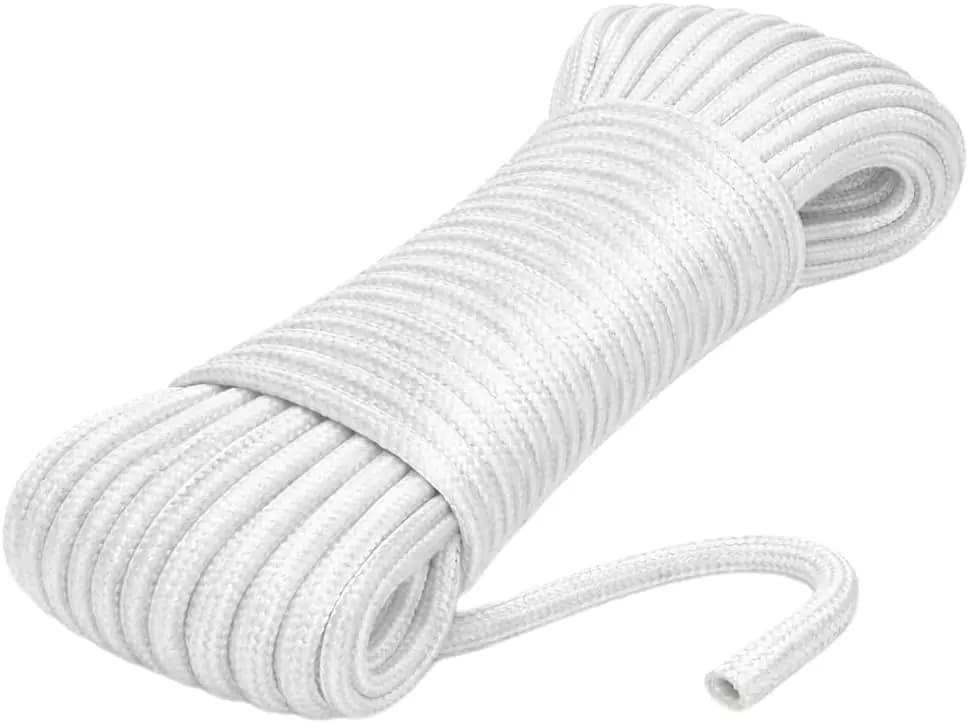 Corda in nylon da 1/4 di pollice x 80 piedi, stendibiancheria multiuso, resistente ai raggi UV, ideale per campeggio e nautica