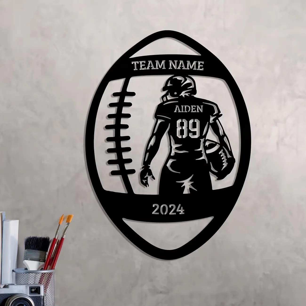 Targhe in Metallo Personalizzate per Giocatori di Football Americano, Placche con Nome Personalizzato per Atleti di Football, Decorazioni in Metallo per Regali ai Giocatori