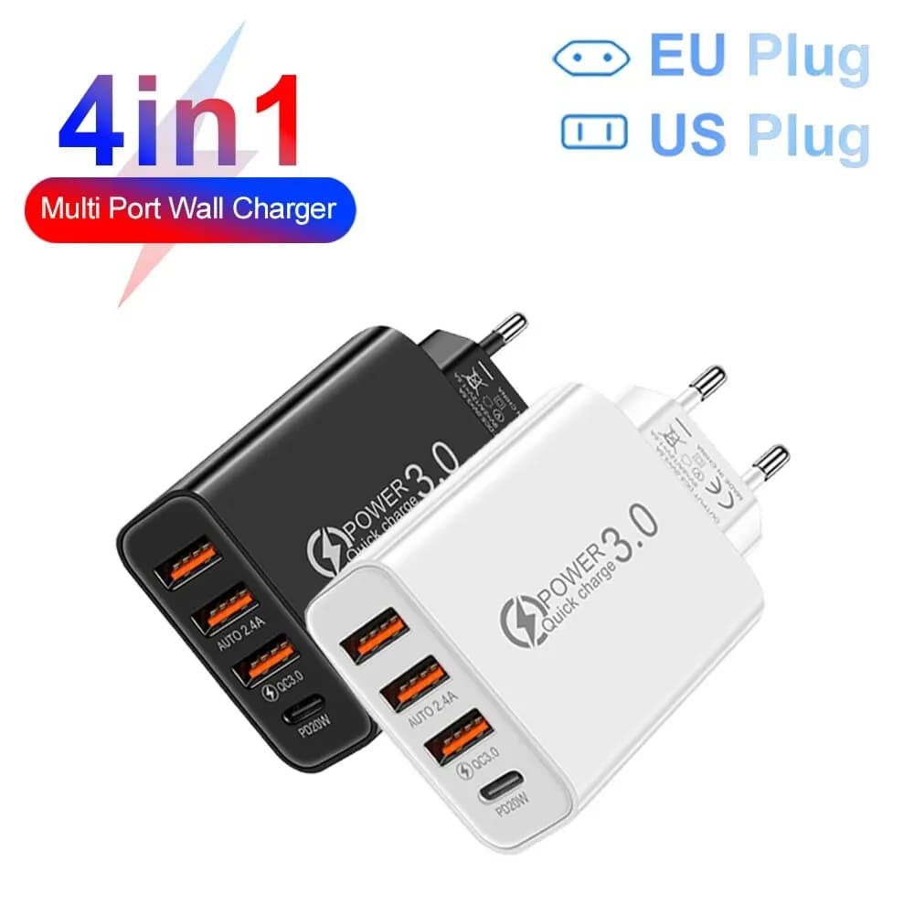 USB PD Adapter for 20 W Total Multiport Wall Charger for Xiaomi iPhone 13 12 for Samsung Mobile Phone Plug Charging