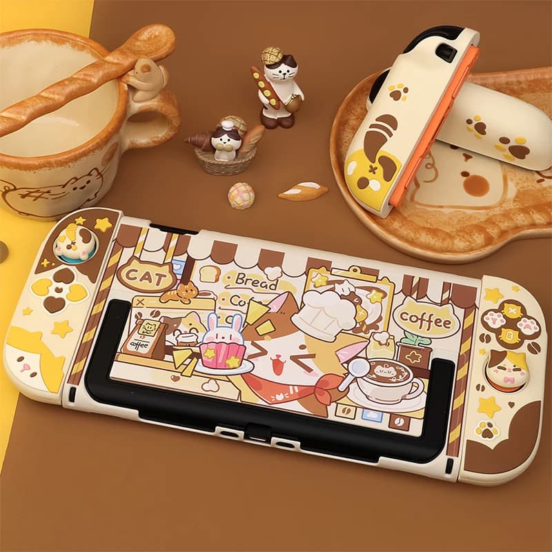 Custodia protettiva in silicone Kawaii Cat per Nintendo Switch 2 Accessori di gioco NS2 JoyCon Cover con 1 paio di impugnature per pollice personalizzate