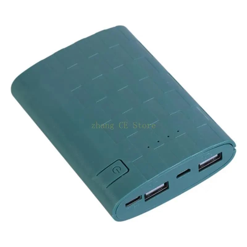 M5TD Scatola per banca alimentazione fai-da-te piatta per caricabatteria da testa esterna per custodia 2 porte uscita USB