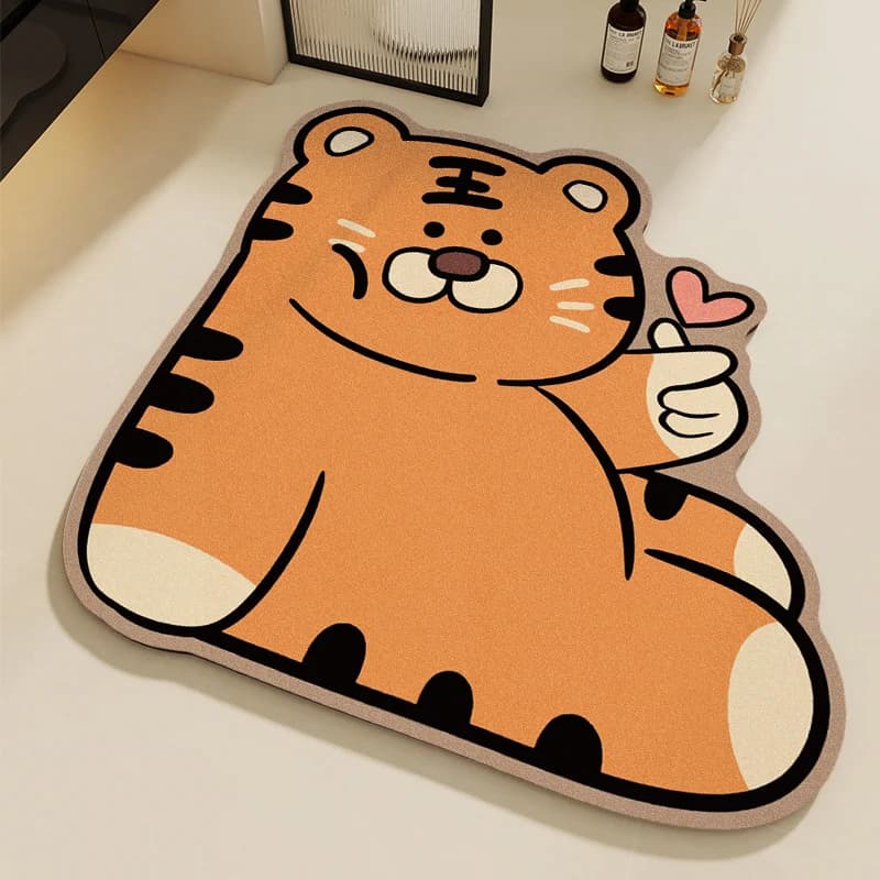Adorabile piccolo tigre bagno tappetino antiscivolo tappeto in silicone Dendroid Qui bagno asciutto poggiapiedi decorazioni per la casa semplice Sle Cusiz...
