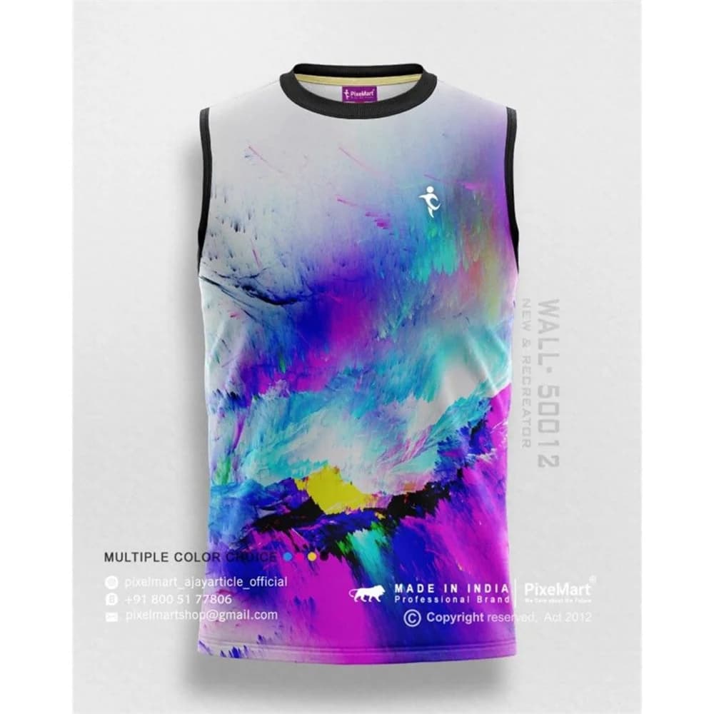 colorful Men's Sleeveless T-shirt Quick Drying t shirt for man outdoor sport Training vest breathable basketball jersey clothing