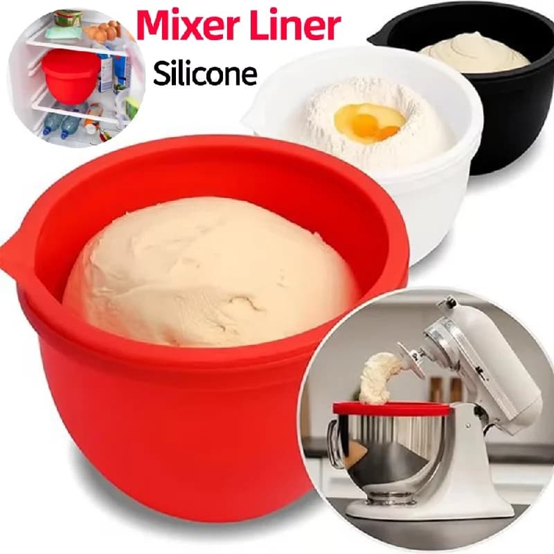 For KitchenAid Tilt-Head 5 Qt Mixer, Silicone Liners With Lid, Reusable Mixer Bowl Attachment, Kitchen Baking Accessories