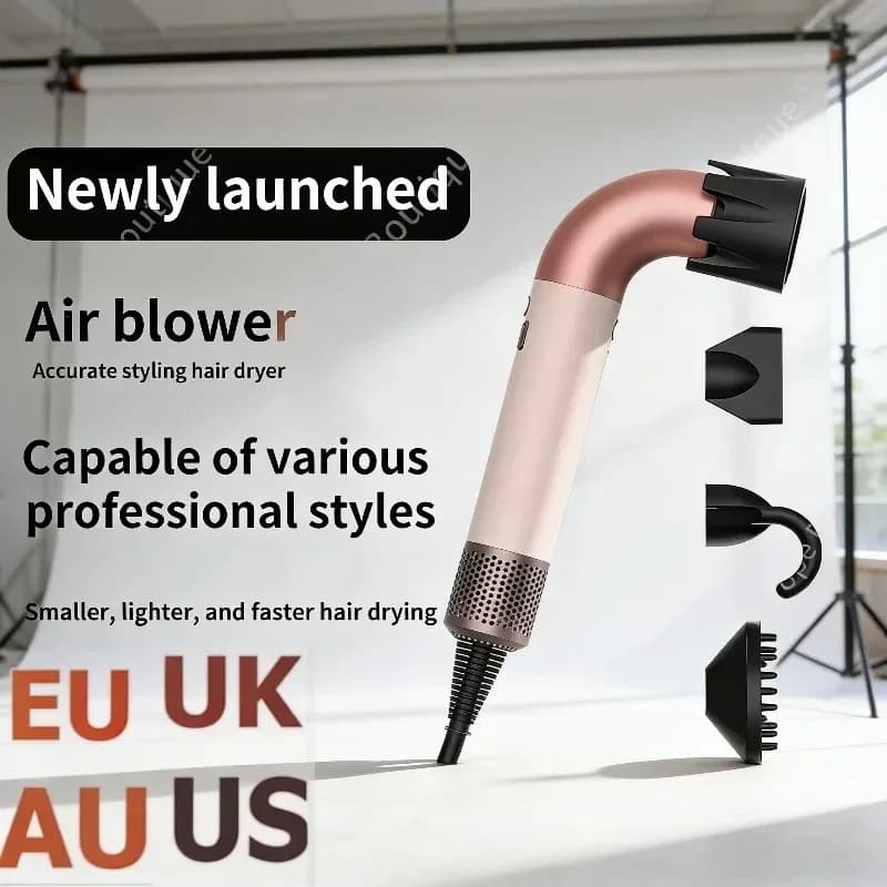 High efficiency leafless hair dryer: styling tool with negative ions, constant anion electric hair dryer for everyday use
