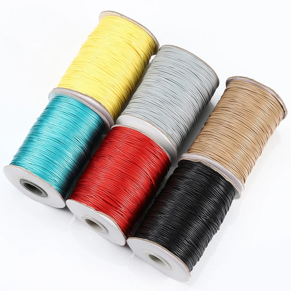 10M 1.0 1.5 2.0mm Poliestere Nylon Cavi Bracciale Intrecciato Stringa Cerata Forniture FAI DA TE Abbigliamento Artigianato Perline Filo di Pelle Bulk