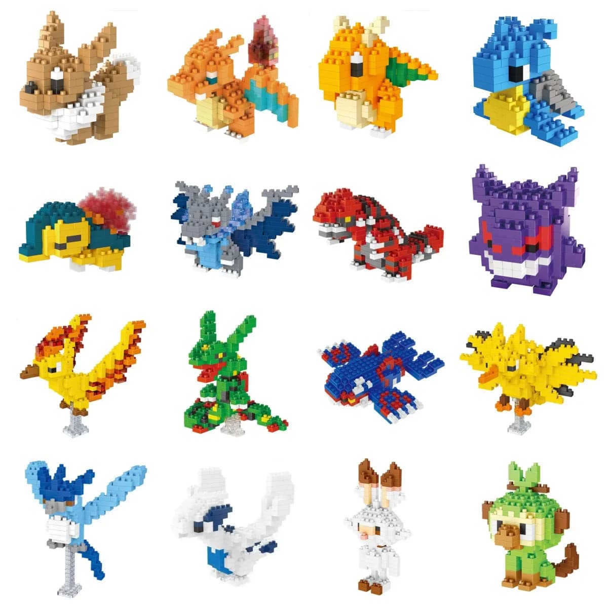 Pokemon Piccoli Blocchi Nanoblock Charizard Kyogre Groudon Rayquaza Modello Educativo Grafica Giocattoli per I Bambini Regalo Di Compleanno Giocattoli