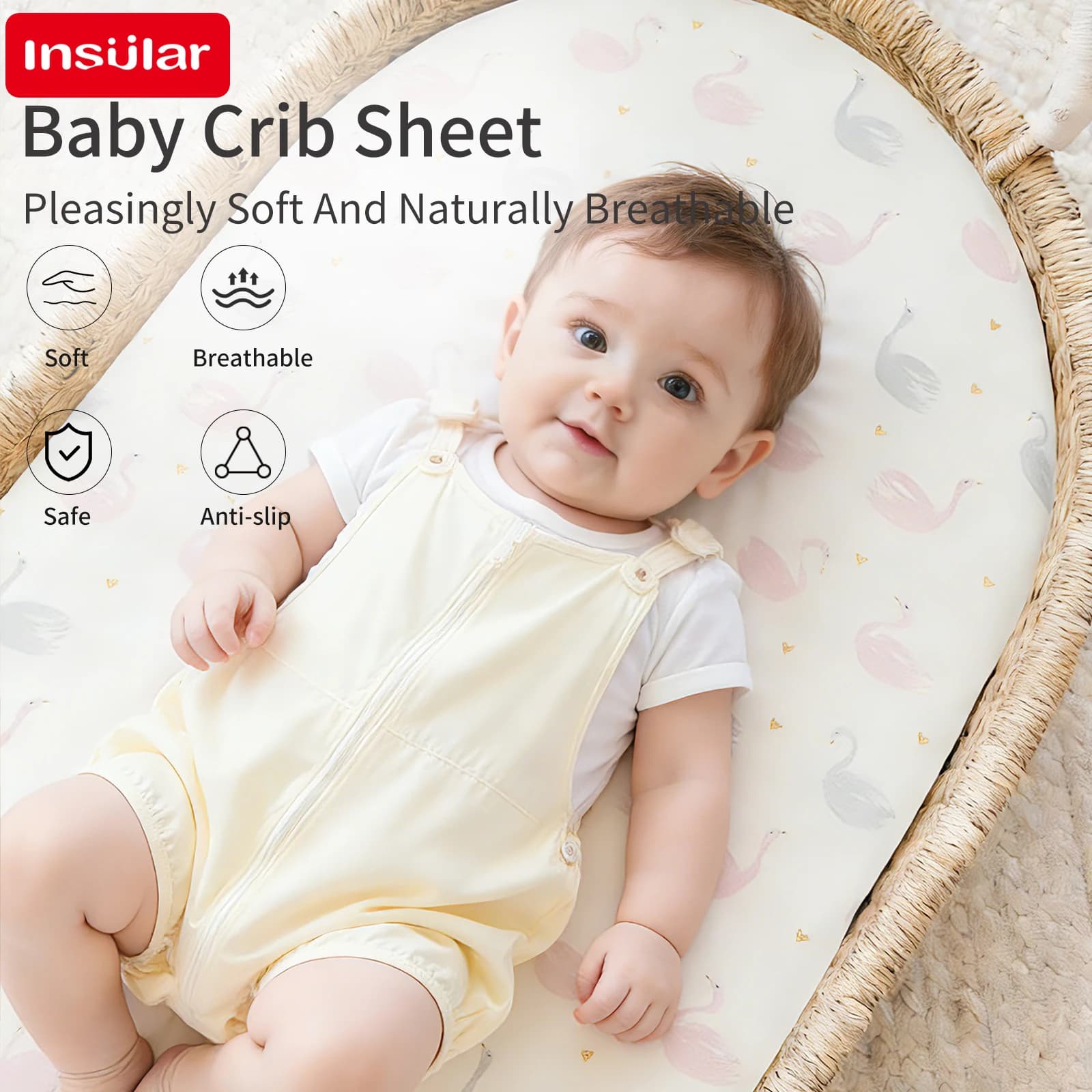 INSULAR 1 Piece Set Polyester Sheets for Baby Cot, Mattress Sheets Baby Beds, Mattress Covers Changing Mat, Bed Sheets with Baby Cot Corners