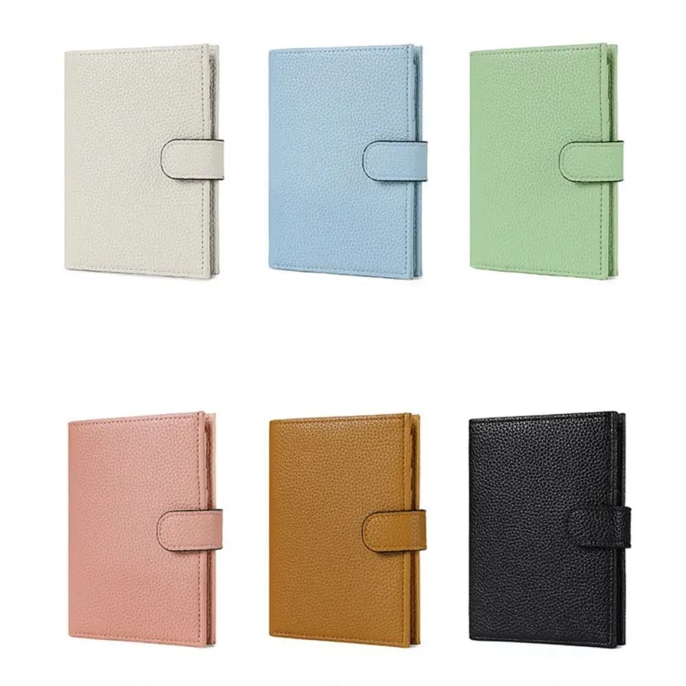 Porta passaporto RFID portatile in pelle PU Porta carte multifunzione in tinta unita Antifurto Morsetto per biglietti RFID Uomo Donna