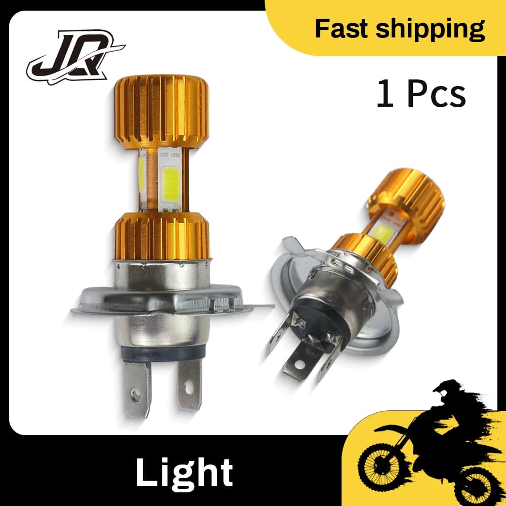1 Pezzo Lampadina LED H4 18W ad Alta Potenza 12V per Faro Moto, 2000Lm 6000K Luce Bianca Hi-Lo Beam