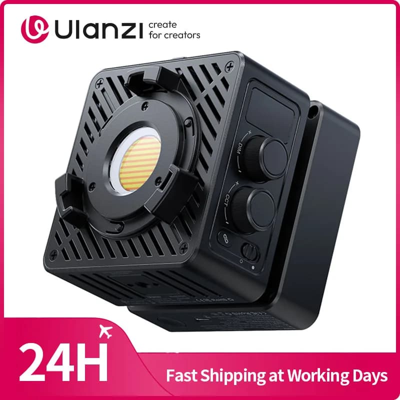 Ulanzi EC65 65W Cube Light COB Light 2700-6500K Mini Bowens Mount COB Video Light Supporto remoto con condensatore ottico di controllo