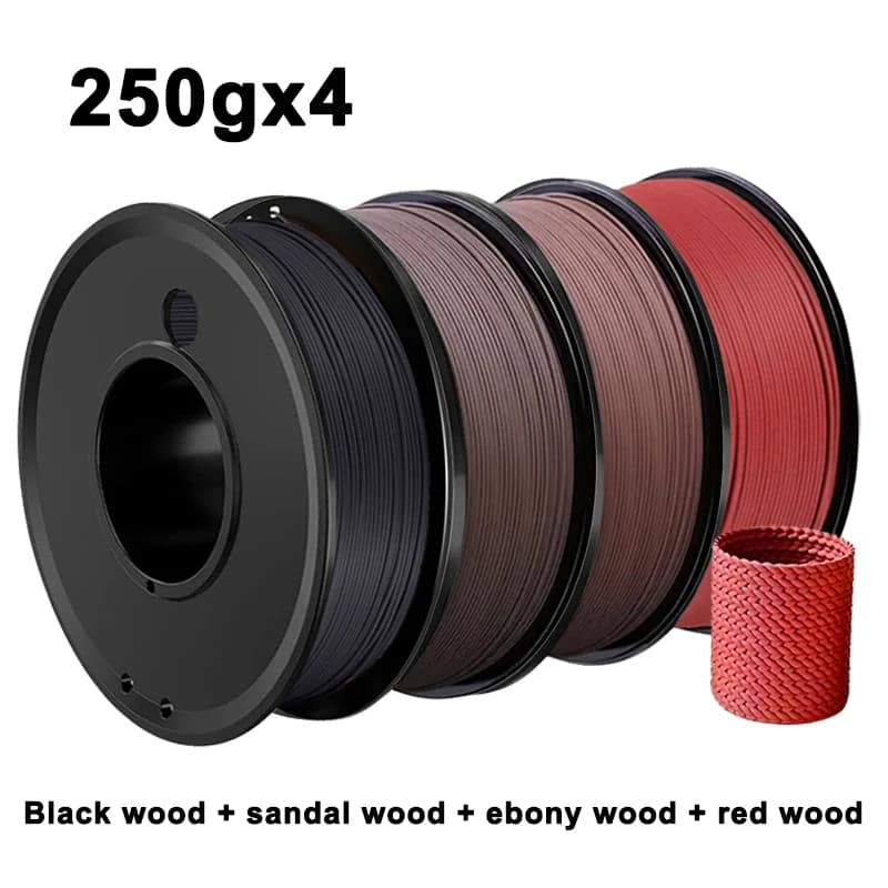 3D Printer 250gx4 PLA Black Wood Filament 1,75mm Sandalwood 3D Printing Materials PLA Walnut Ebony Cherry Red Wood 250g 1kg
