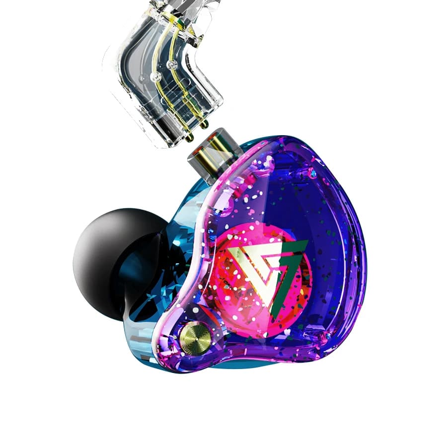 QKZ AK6 Pro Cuffie con cavo in metallo Auricolari con monitor in-ear con microfono Cuffie da gioco per DJ sportive HiFi da 3,5 mm