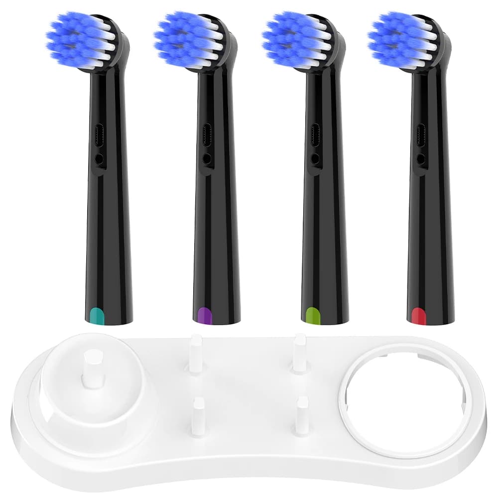 4x Ultra Soft Replacement Heads with Heads Base, Compatible with Oral B Electric Toothbrush for 1000 100
