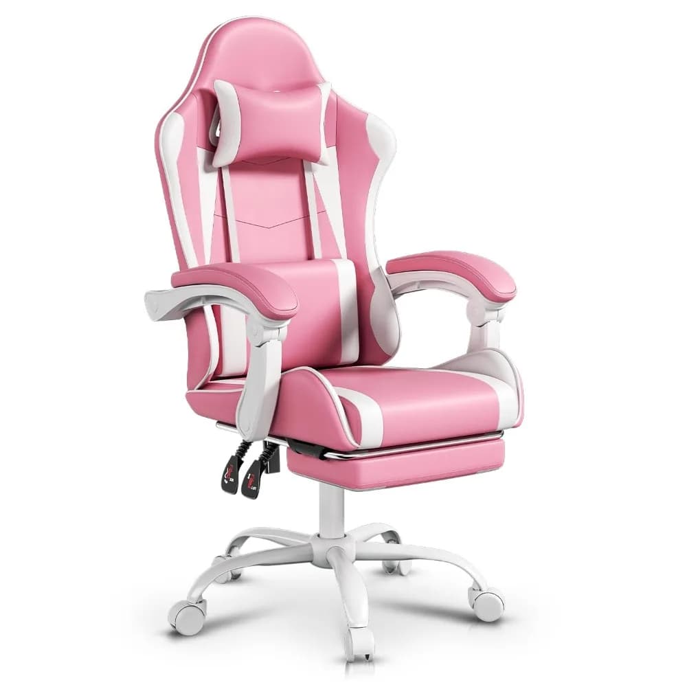 Ergonomic Gaming Chair, High-Back Office Chair w/Adjustable Lumbar Support, Linkage Armrest, Headrest & Footrest,Customized