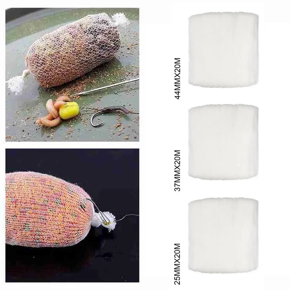 5M/20M Solubile PVA Mesh Ricarica Pesca Alla Carpa Feeder Esche Da Pesca Ricarica Rig Gancio Esca Wrap Borse 25mm 37mm 44mm PVA borsa da pesca