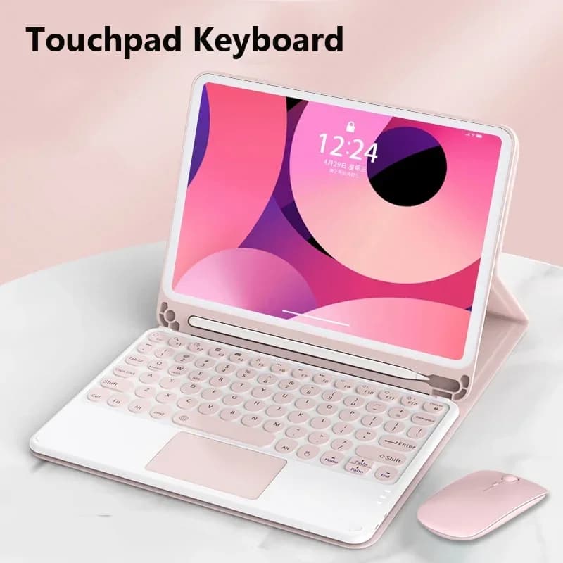 Custodia con Tastiera Bluetooth per Tablet Redmi Pad SE 11 2023, in Pelle, Staccabile, Magnetica, con Mouse Integrato e Porta Penna