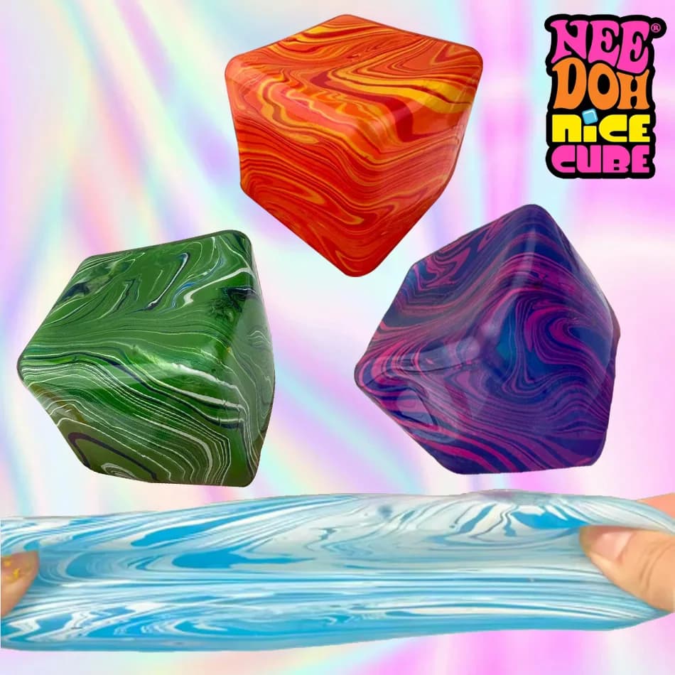 Nee Doh Ice Cube Maltose Decompression Fidget Toy Antistress Sensoriale da Spremere e Stringere per Bambini e Adulti, Regalo per Alleviare lo Stress