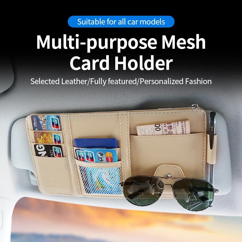 Organizer per visiera auto multi-tasca con cerniera per Lincoln Zephyr Corsair MKZ Nautilus Navigator, porta carte e portaoggetti