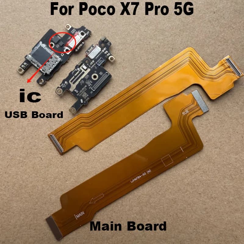 Per Xiaomi Poco X7 PRO 5G porta dock di ricarica USB madre principale microfono microfono scheda connettore rapido sostituzione parti del cavo flessibile