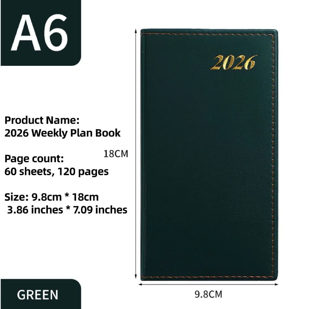 Mini Agenda A6 2026 con Calendario e Lista delle Cose da Fare, Quaderno per Appuntamenti, Pianificatore Giornaliero e Settimanale per Scuola e Ufficio