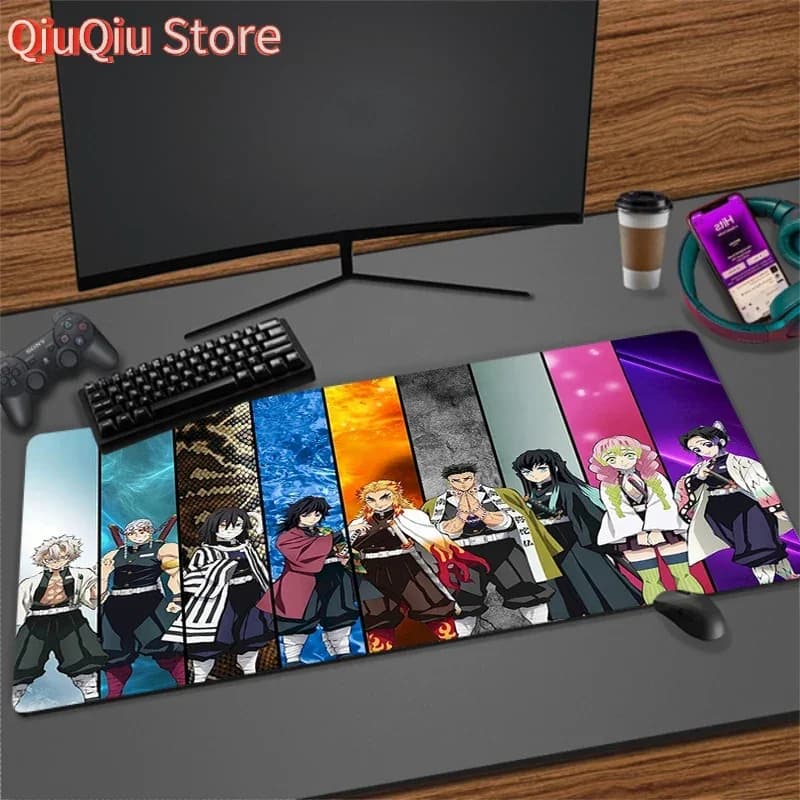 Tappetino Mpuse giapponese Tappetino da scrivania Anime D-Demon Slayer Hashira Accessori per giochi Tastiera per computer Tappeto Pad Notebook Gamer Mousepad