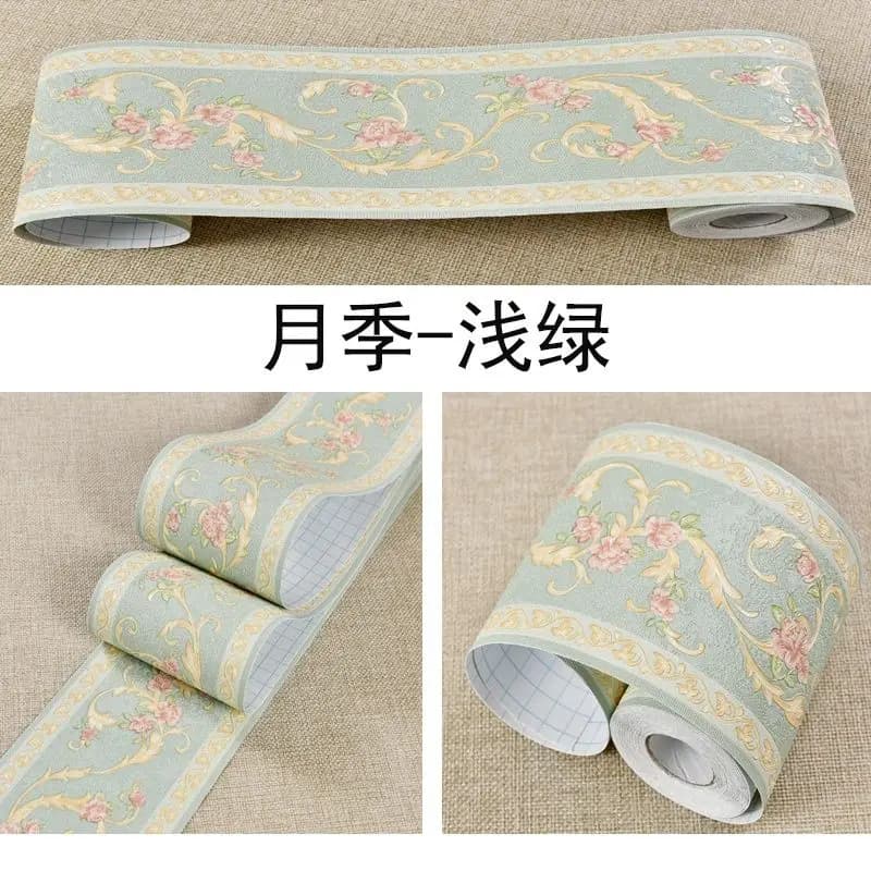 2 Rolls Self Adhesive Wall Border, Waterproof Baseboard Sticker for Bedroom, Dorm, Bathroom Wainscoting Picture Frame Decor