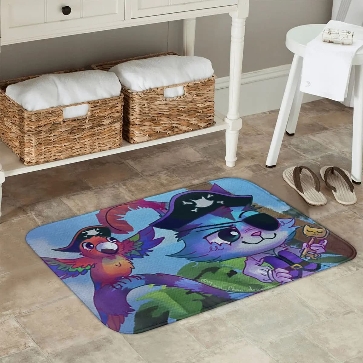 Yo Ho And Meow Gabbys Dollhouse Cartoon Doormat Kitchen Entrance Home Floor Mat Anti-slip Carpet Rug for Living room Footpad Mat