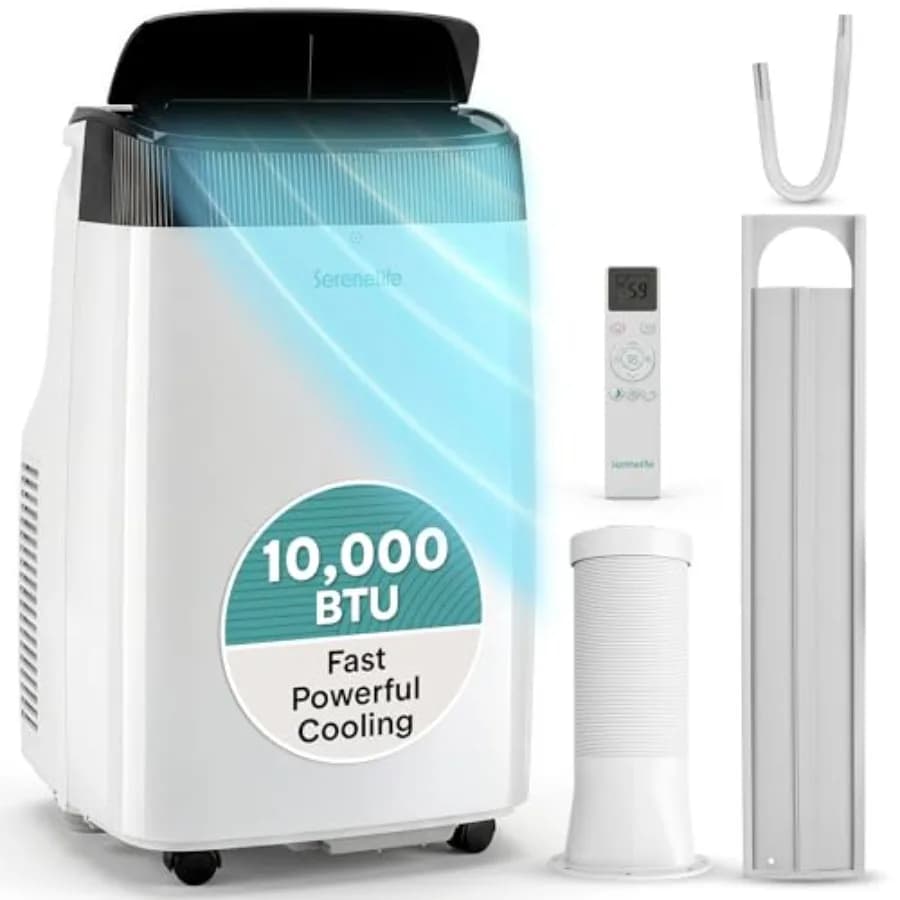 Small Air Conditioner Portable 10, 000 BTU with Built-in Dehumidifier - Portable AC unit for rooms up to 450 sq ft - Remote Con