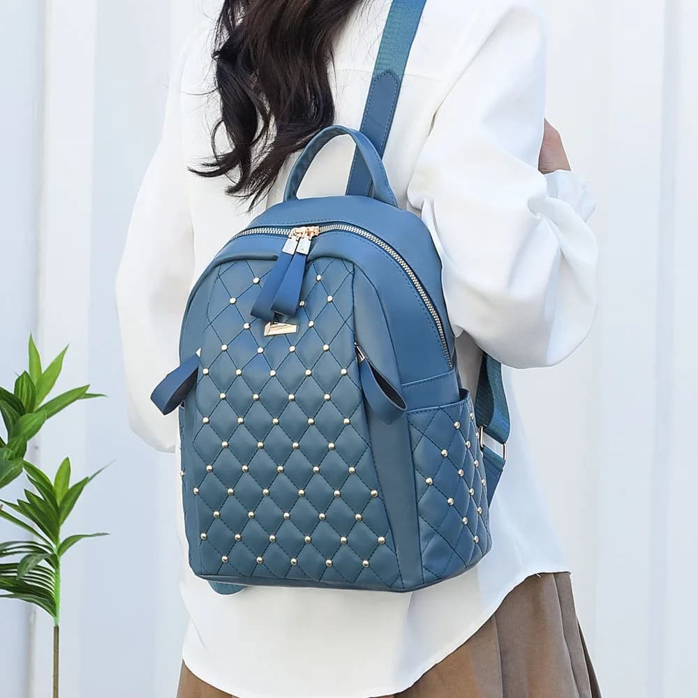 Zaino alla moda da donna in nylon grande borsa da scuola borsa da viaggio coreana a doppio uso per ragazze da donna