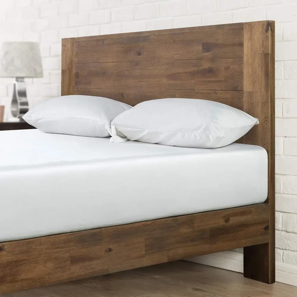 DAFIFY Struttura letto con piattaforma e testiera, base per materasso, supporto a doghe in legno, Queen