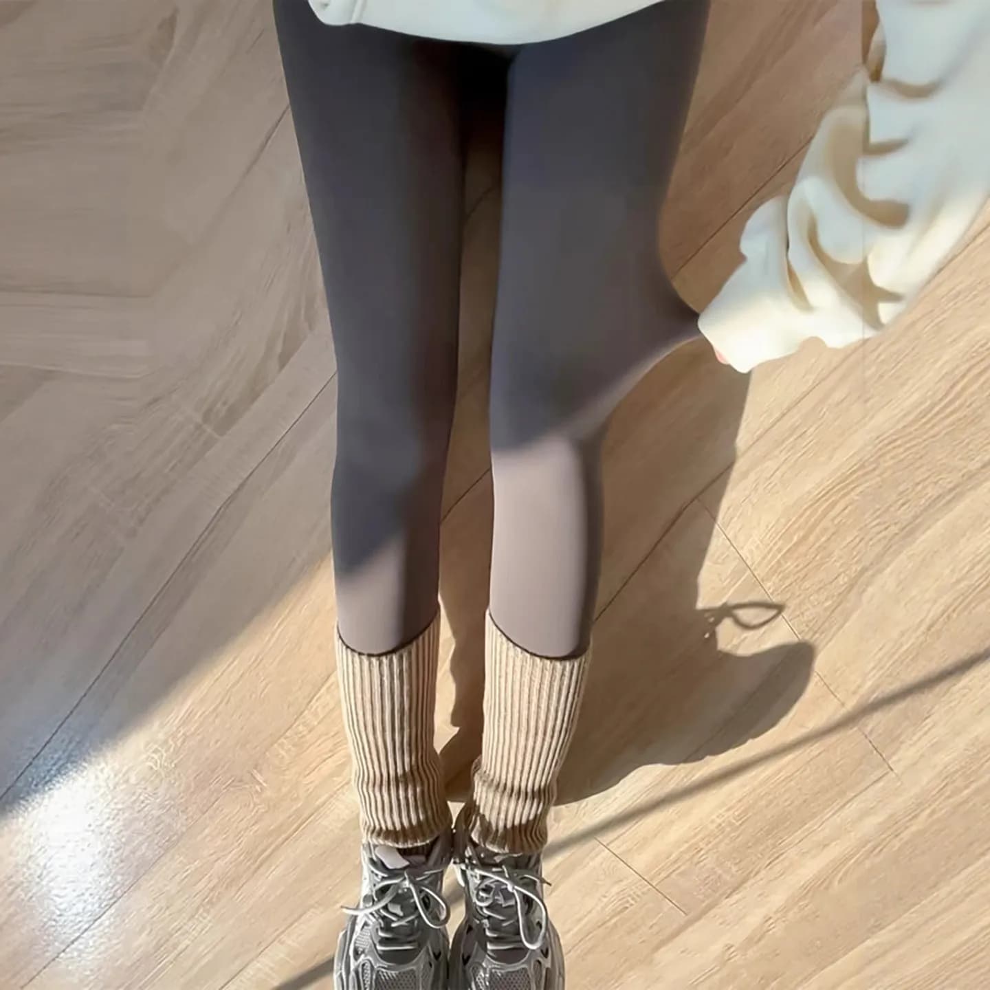 High Waist Yoga Pants Ce Brown Thiened Fce Women's, Leggings Modelling Skin Effect, Subtle Base Sheet