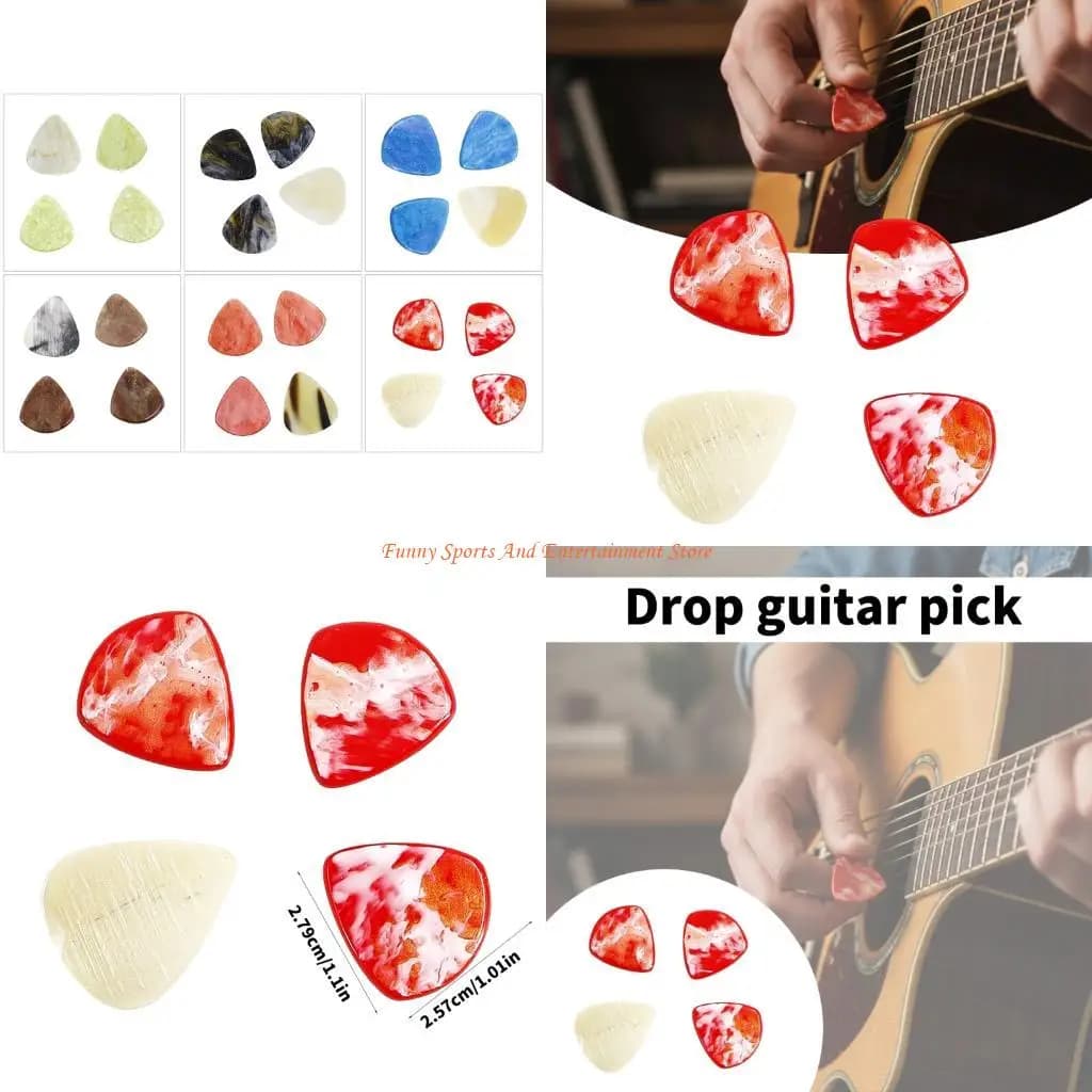 C4DE Acoustic Guitar Bass Pick Ukulele Plectrums Resin Guitar Pick for Beginner