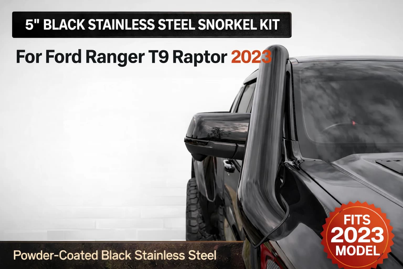 Snorkel per auto in acciaio inossidabile Snorkel argento fuoristrada per Ford Ranger T9
