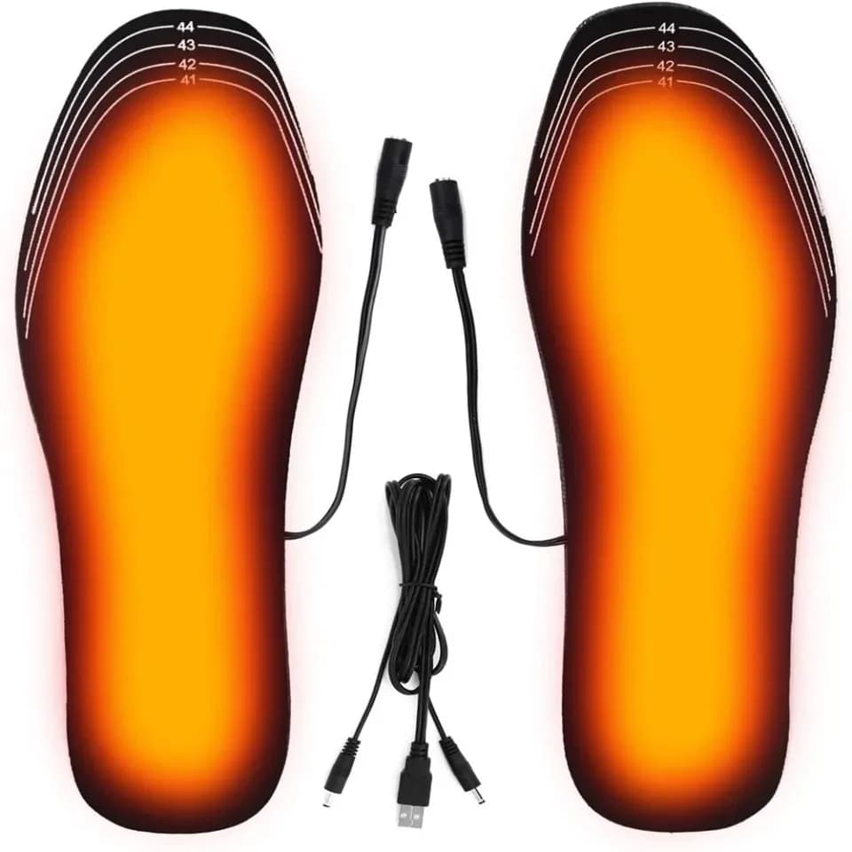 Rechargeable heated soles via USB for winter Customizable electric shoes inserts 35-46 size for outdoor skiing
