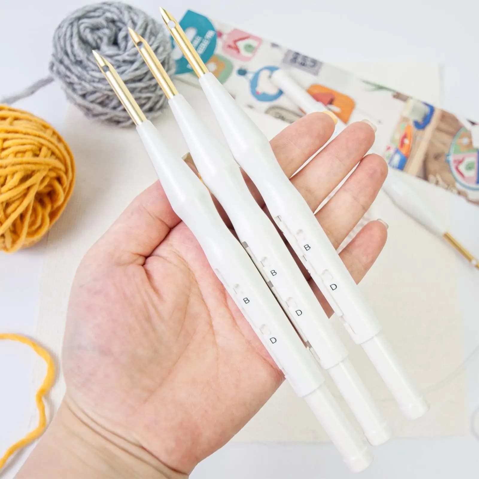 Embroidery Punch Tool Adjustable Embroidery Punch Needle Tool Adults Beginners Art Crafts Supplies For Rug Applique Socks