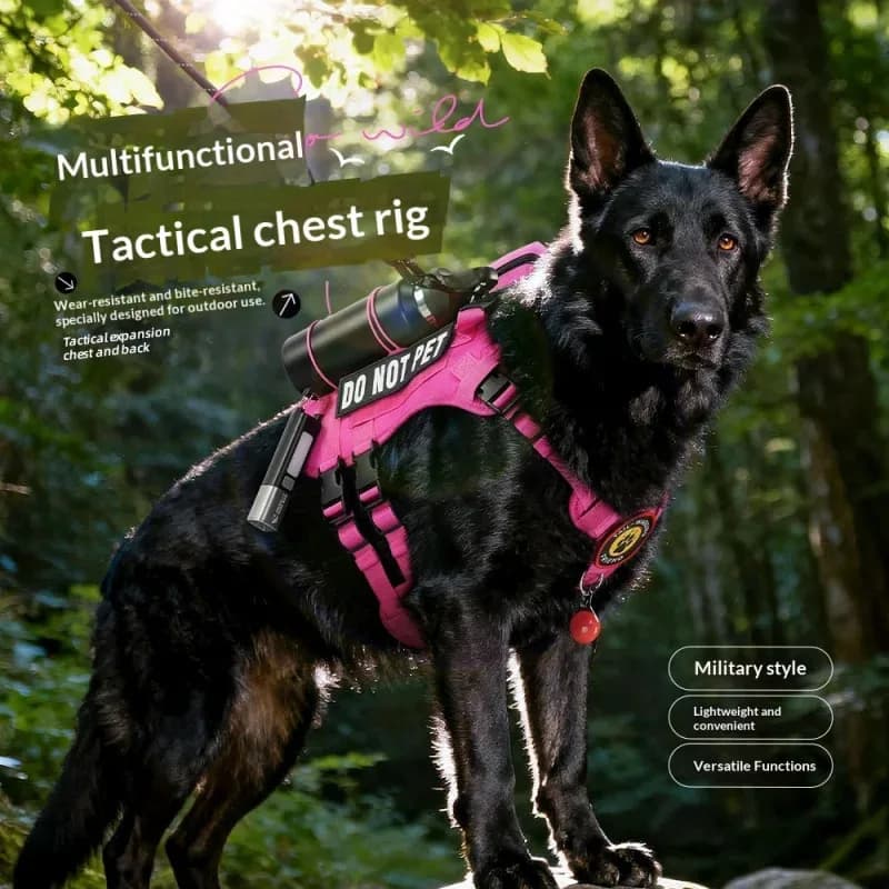 Imbracatura Tattica per Cani di Taglia Grande - Gilet Anti-Escape Senza Trazione con Cinghie Larghe, Controllo Regolabile (Certificato CE)