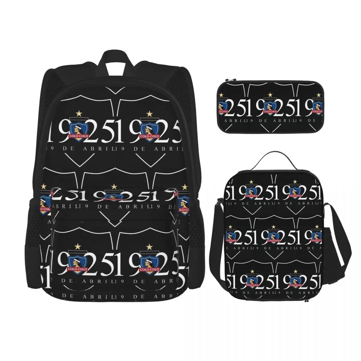 CSD COLO COLO Zaini per ragazzi e ragazze, borsa per libri, borse da scuola, zaino, borsa per il pranzo, borsa per penne, set da tre pezzi