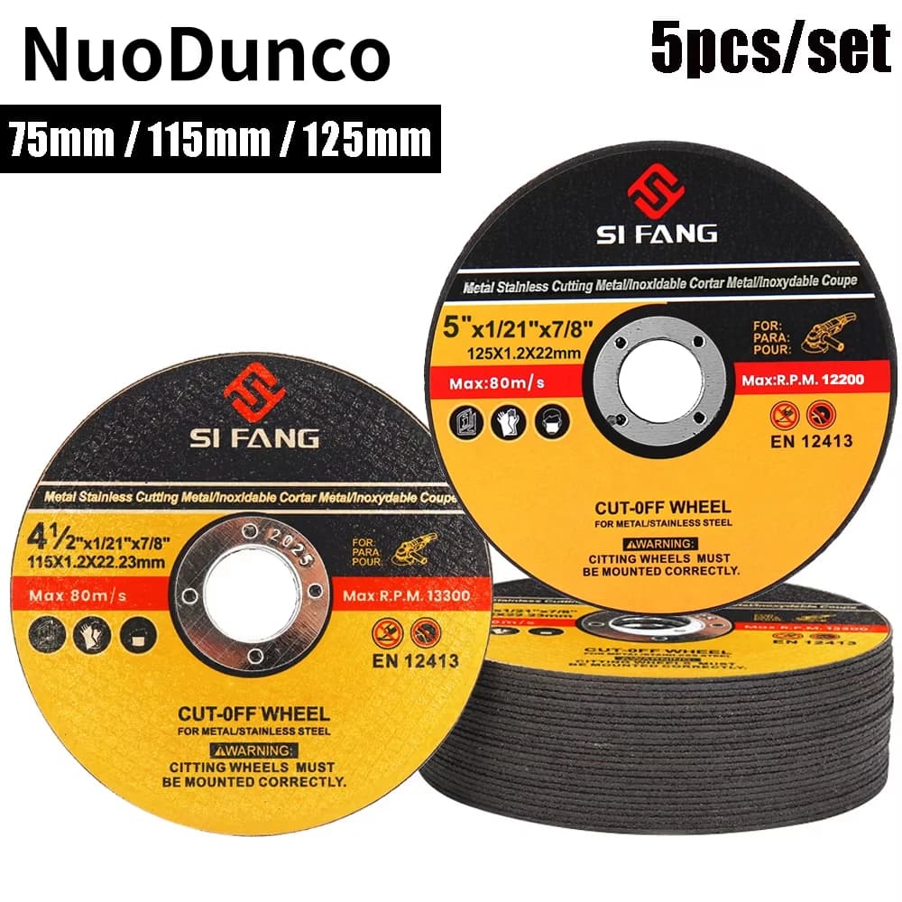 5 pcs/set 75/115/125mm metal cutting disc grinder angle saw blade for resin grinding wheel for wood cutting tool with metal steel bar