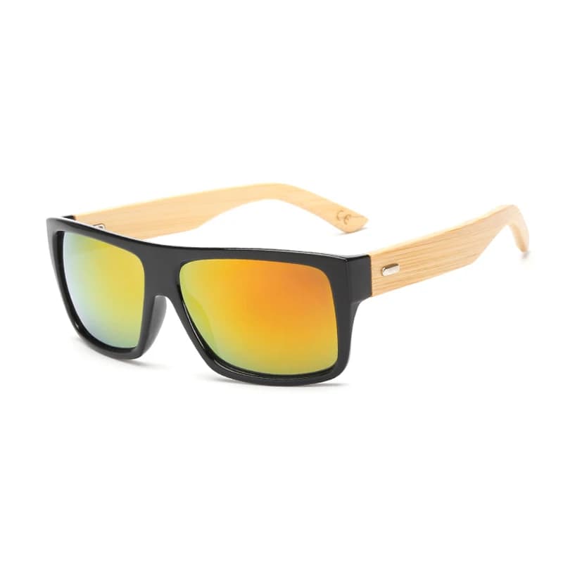 Occhiali da sole classici da arrampicata in legno di bambù Design di marca Uomo Donna Rivestimento Occhiali a specchio Occhiali retrò Shades Gafas De Sol UV400