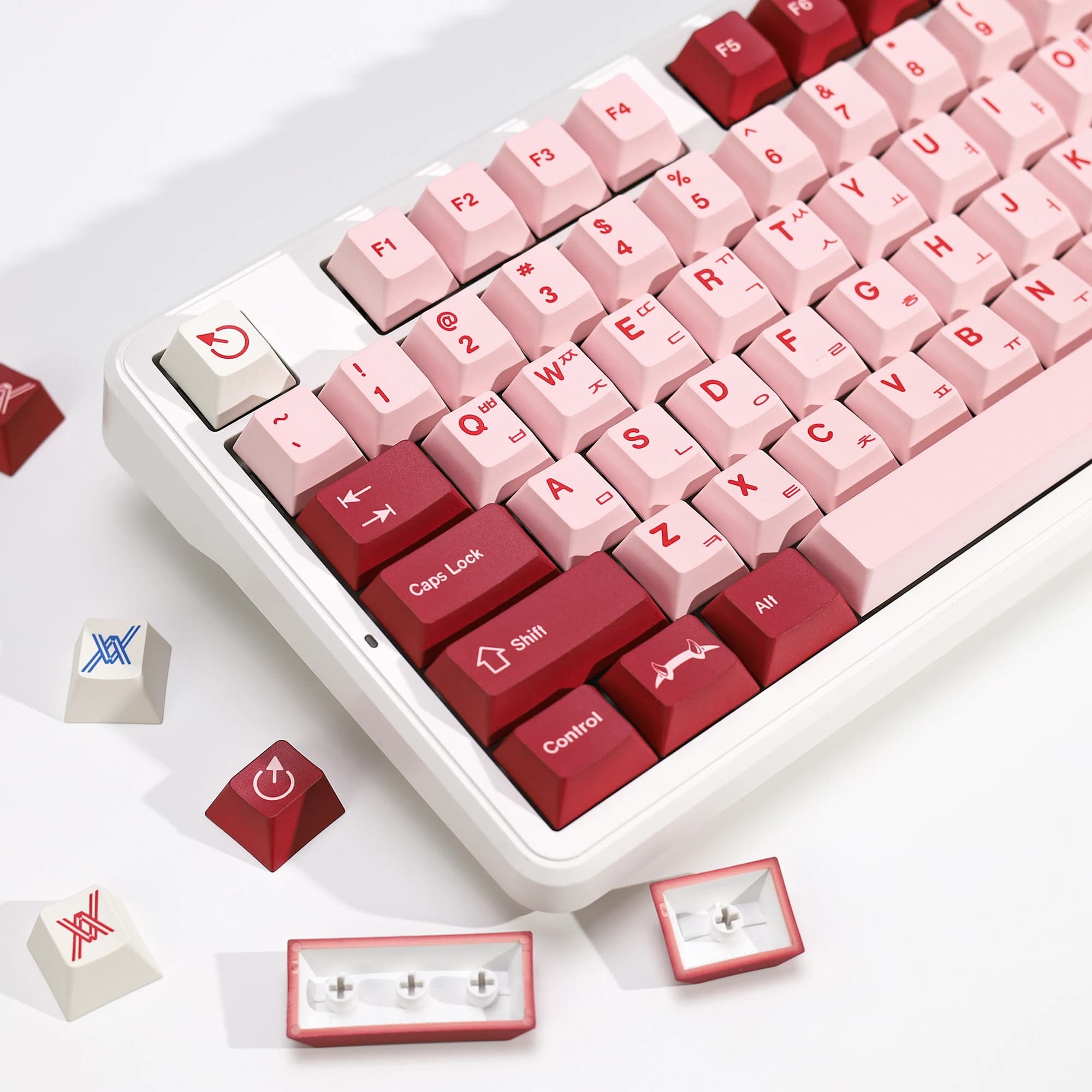 KBDiy GMK Darling Copritasti Coreano PBT Retro Rosso Alice ISO Cherry Profilo Keycap Personalizzato Per MX Switch 60 Tastiera Meccanica Gamer