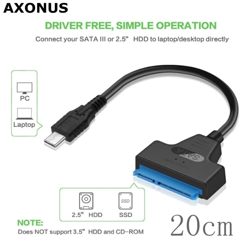 Type-C To Sata Hard Disk Adapter Cable 7+15 22Pin SATA to USB C Cable For Laptop 2.5 Inch External HDD SSD Hard Drive Adapter