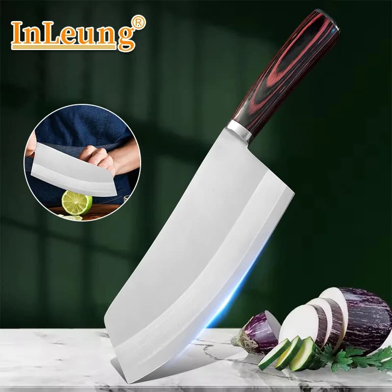 Stainless Steel Effort Saving Meat Cleaver Knife Slicing Fish Vegetables Butcher Knife Chef Cleaver Meat Knife Kitchen Supplies