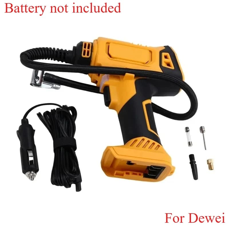 Compressore d'Aria a Batteria Compatibile con DeWALT, Gonfiatore Automatico per Pneumatici, Pompa Elettrica Senza Fili con Manometro Digitale per Auto e Biciclette