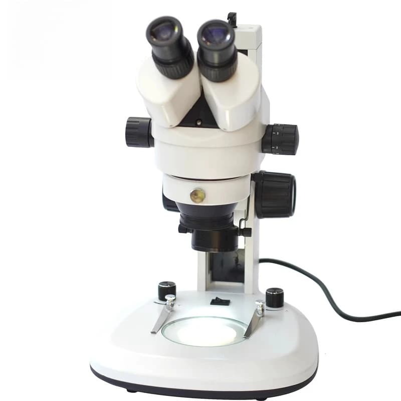 Microscopio stereo, luce superiore e inferiore regolabile, zoom continuo per vedere il circuito delle parti industriali dei gioielli