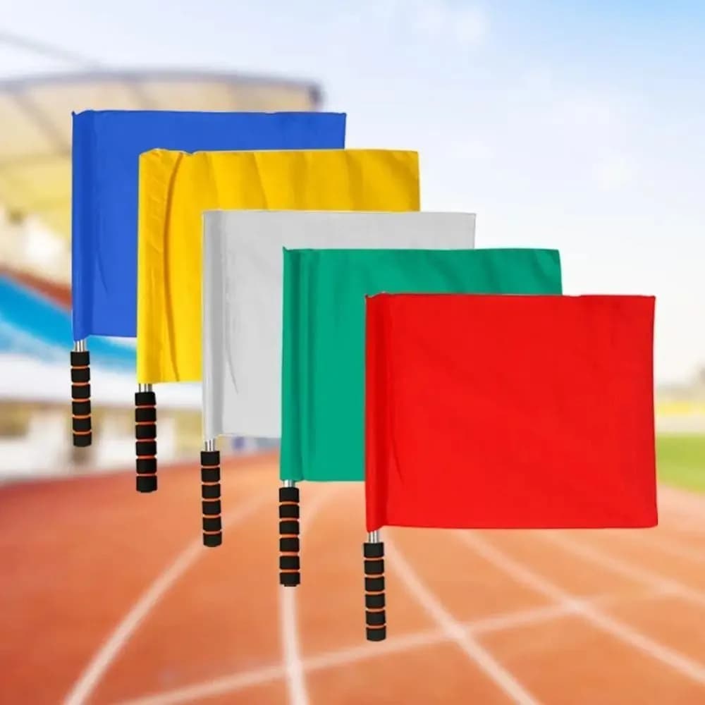 Bandiera da arbitro professionale con manico in spugne Bandiere per emissione multicolore Bandiere di segnale impermeabili Forniture per calcio da pallavolo