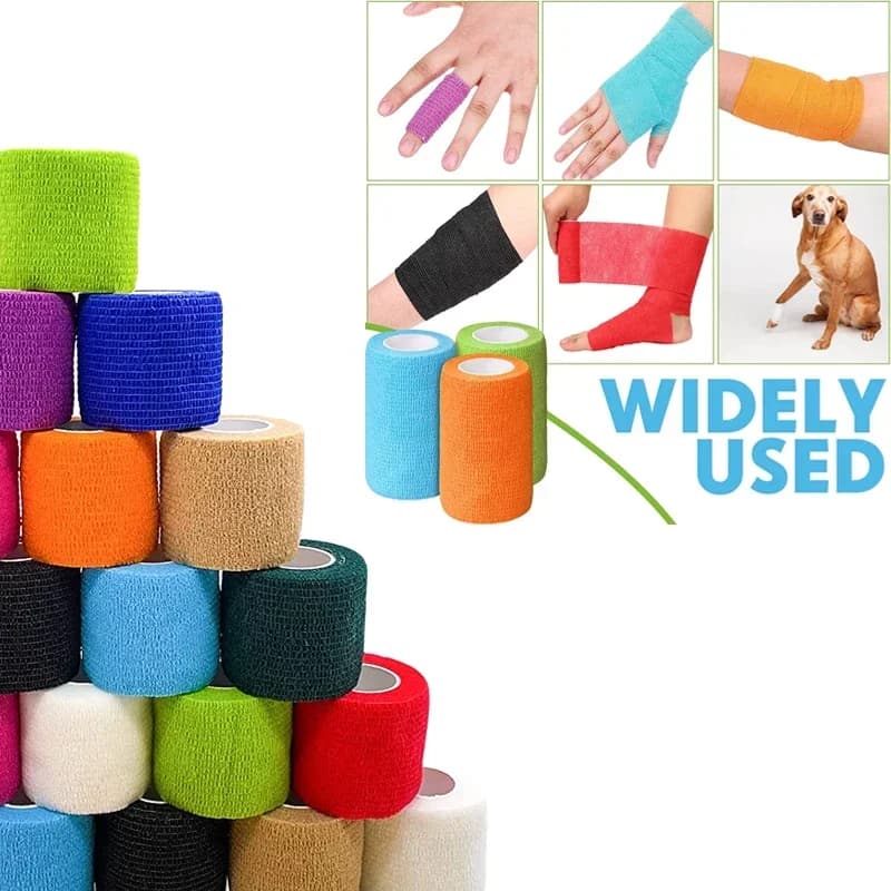 Bendaggio elastico sportivo Elastoplast Nastro autoadesivo Proteggi il polso Palmo Dito Braccio Spalla Ginocchio Caviglia Animali domestici Gamba Tatuaggio Sicurezza